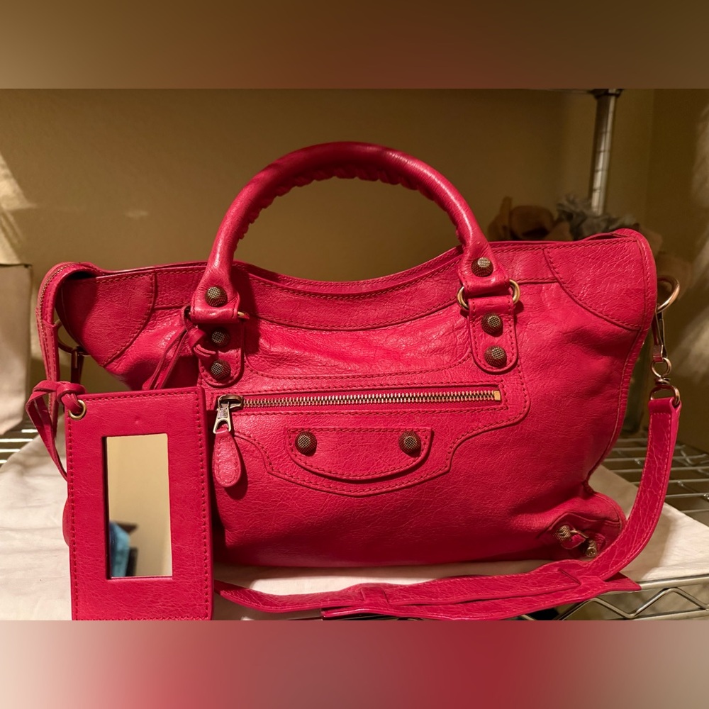 Stunning Balenciaga City Rose Thulian Giant Silver Hardware bag - Picture 2 of 13